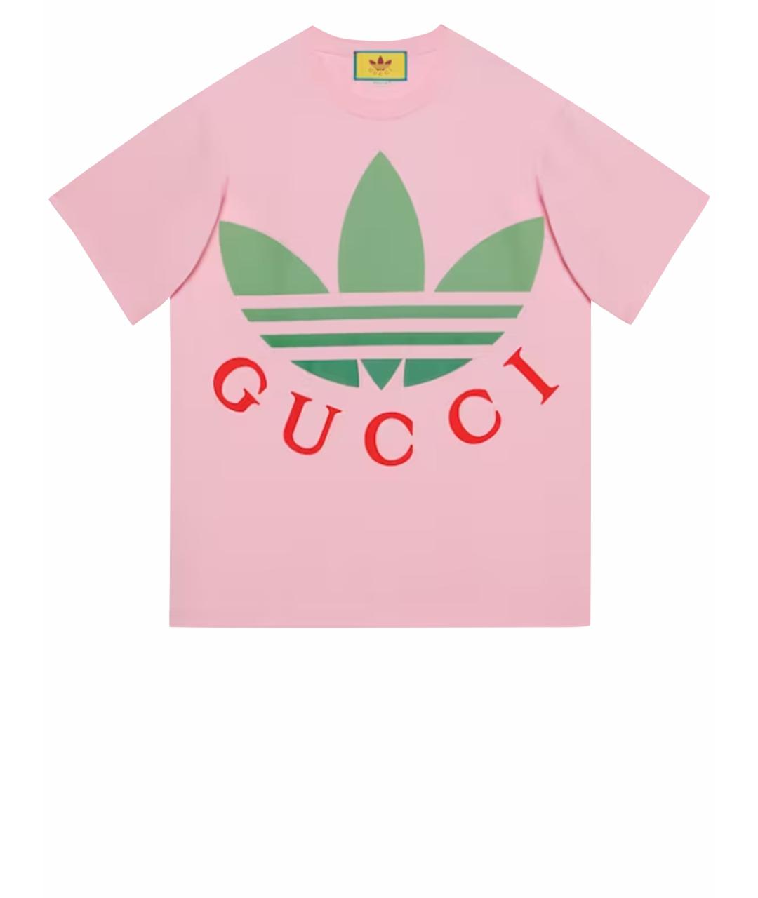 GUCCI Розовая хлопковая футболка, фото 1