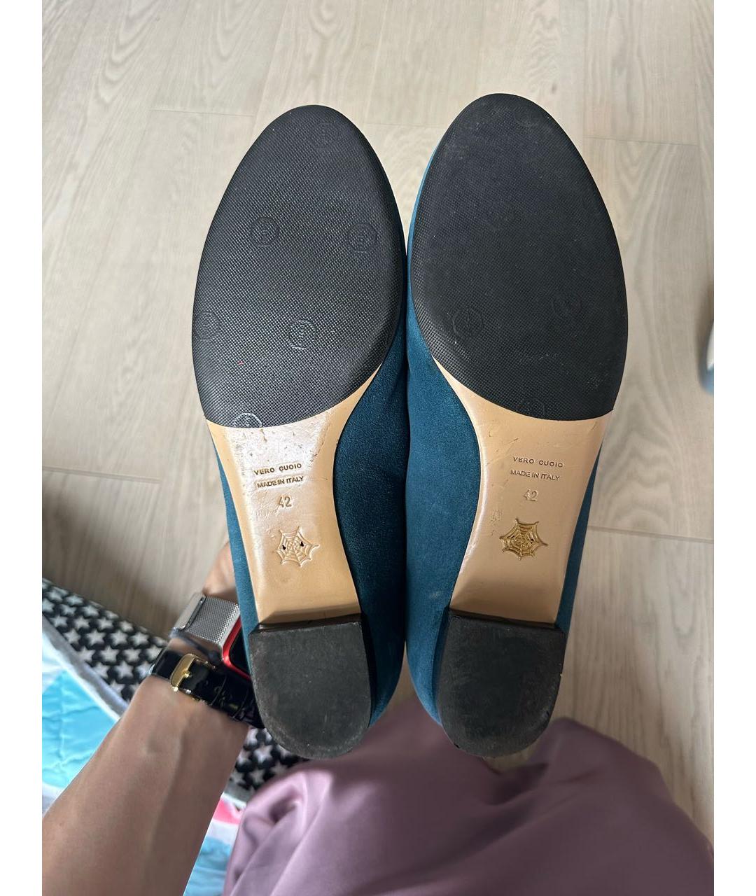 CHARLOTTE OLYMPIA Синие замшевые балетки, фото 5
