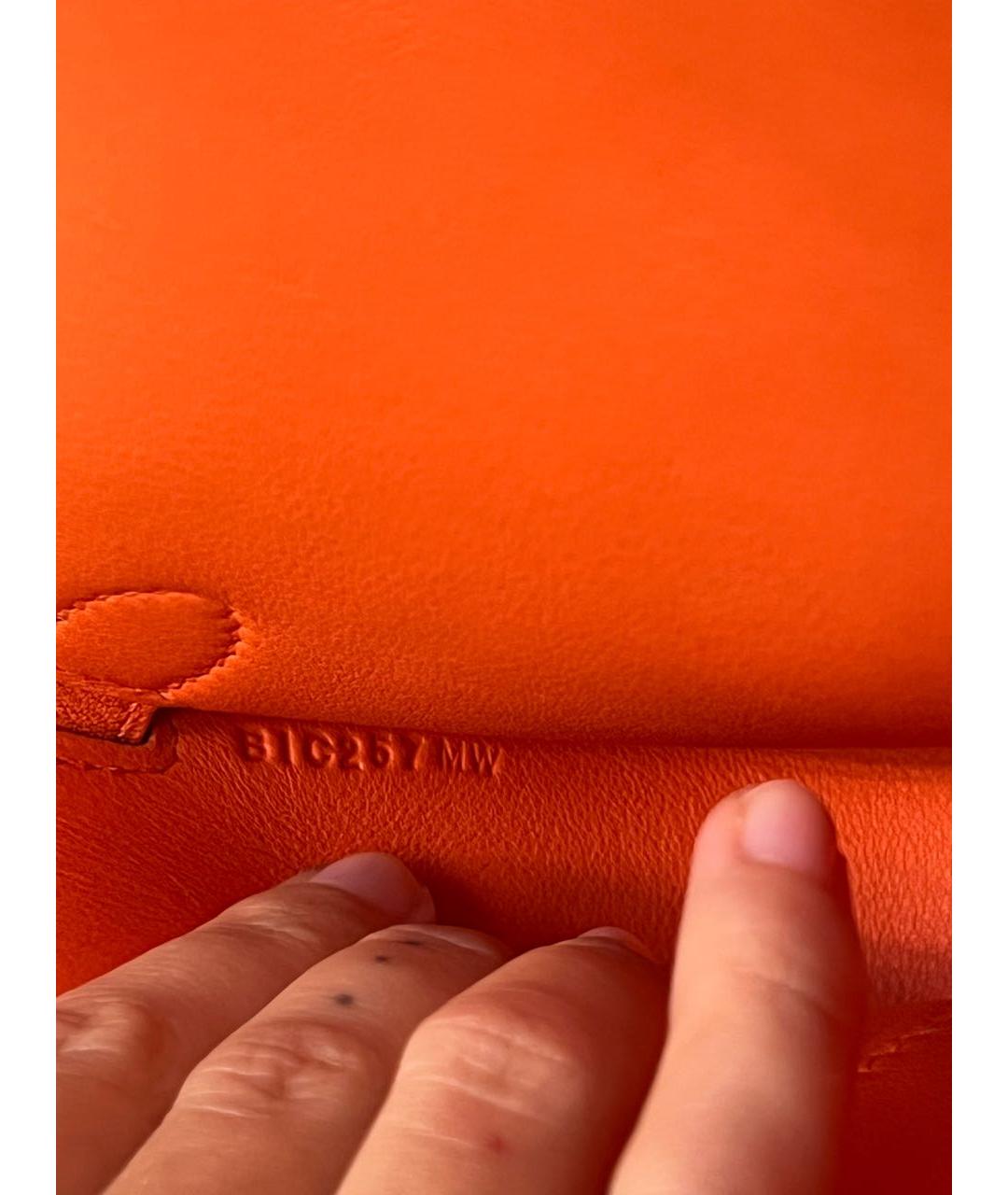 HERMES Оранжевая кожаная сумка через плечо, фото 8