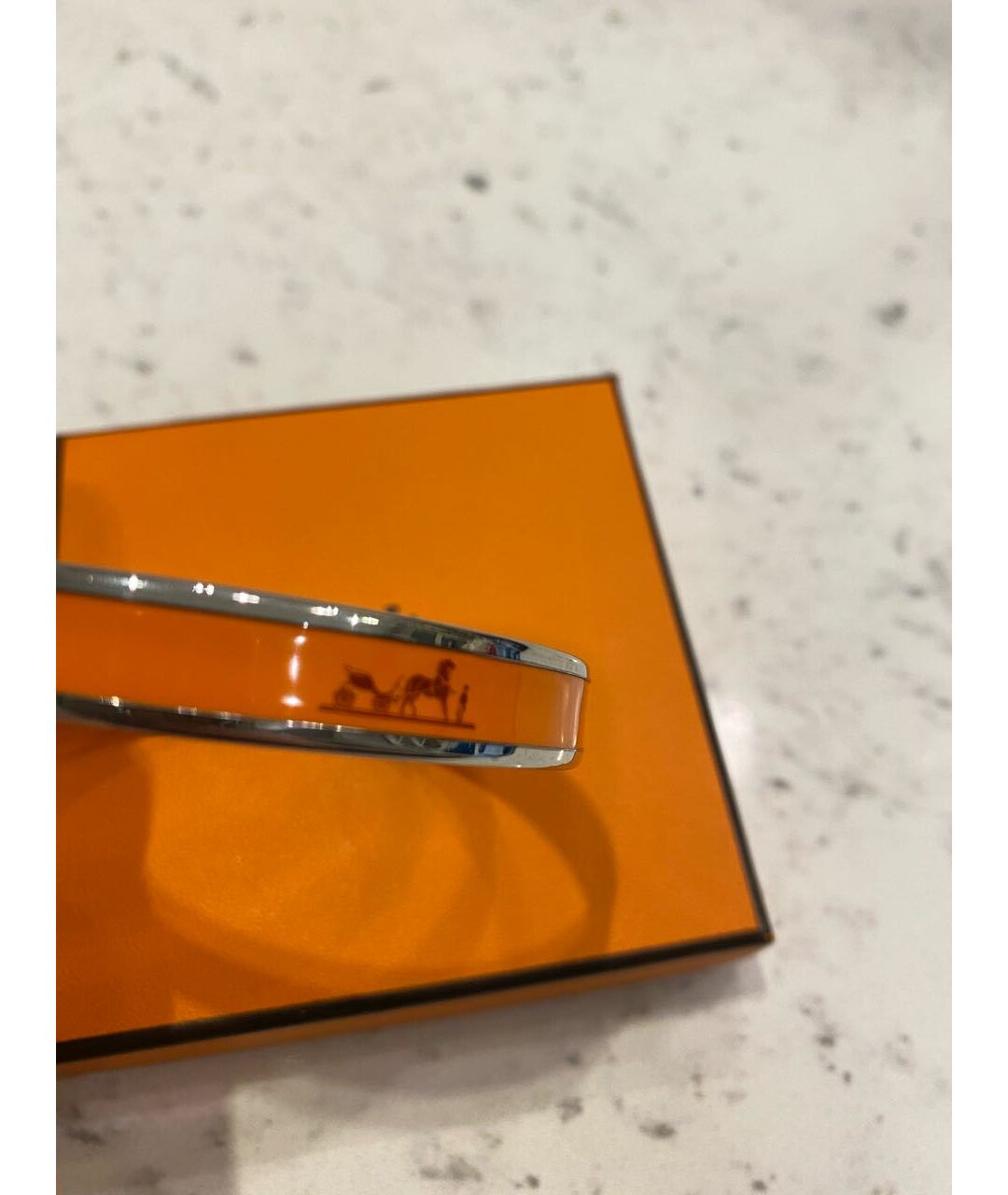 HERMES PRE-OWNED Оранжевый металлический браслет, фото 2