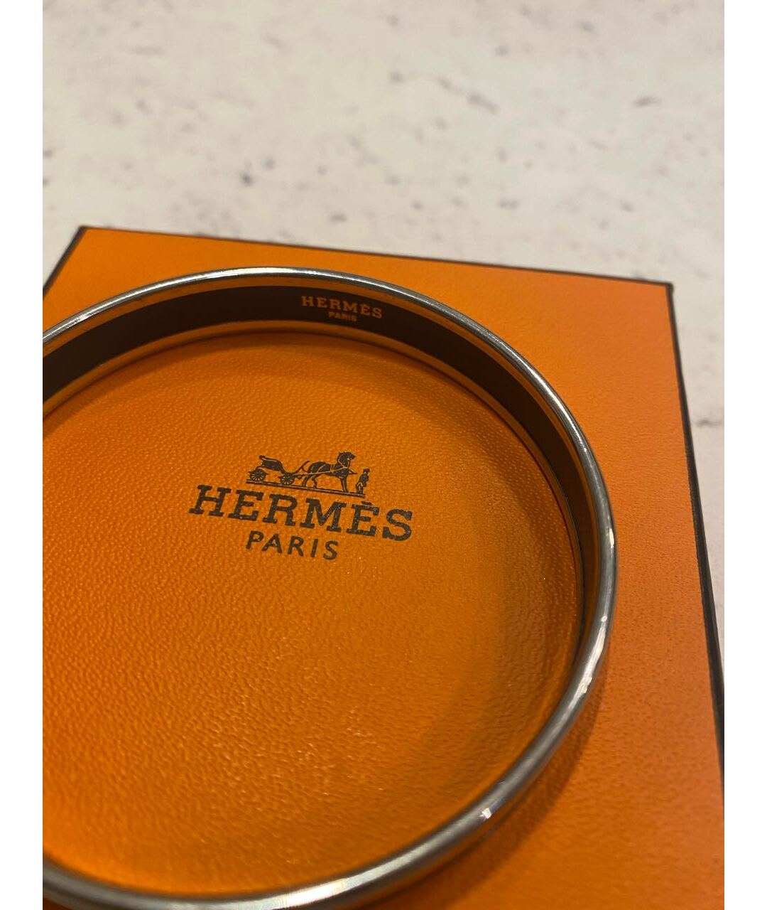 HERMES PRE-OWNED Оранжевый металлический браслет, фото 4