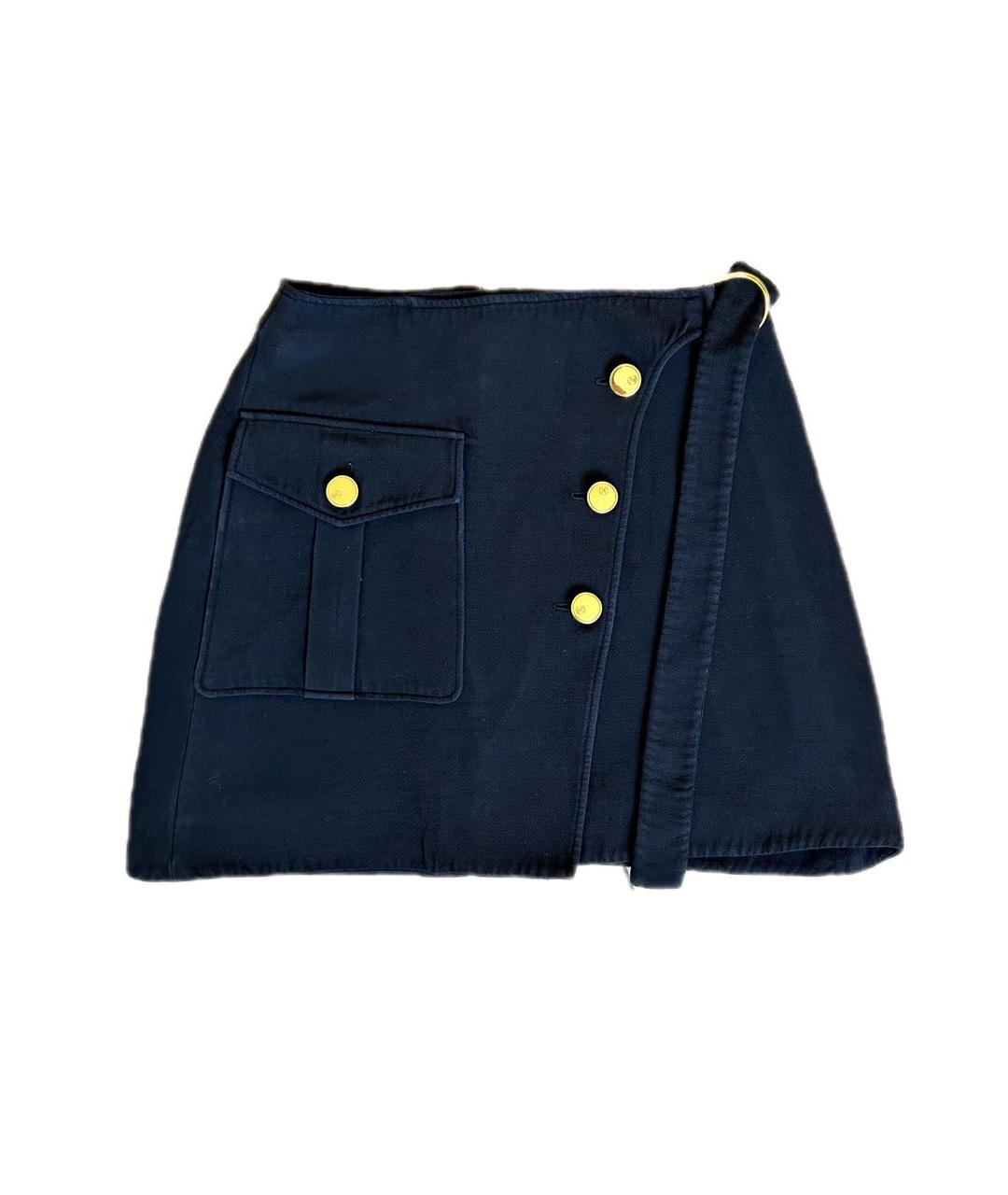 LOUIS VUITTON Темно-синяя хлопковая юбка мини, фото 1