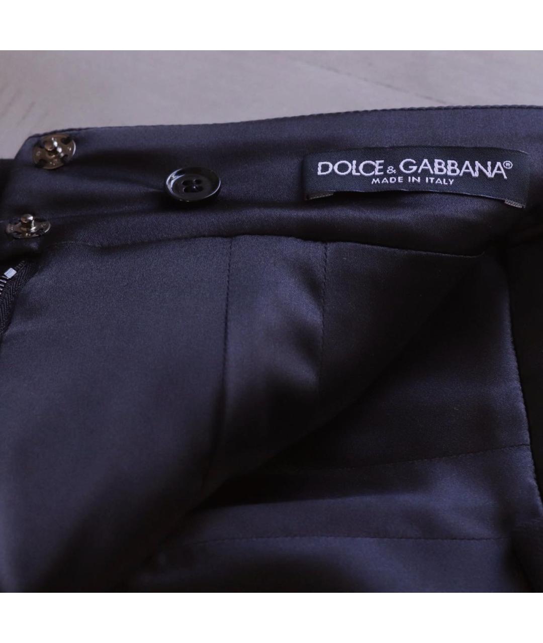 DOLCE&GABBANA Черная шерстяная юбка мини, фото 4