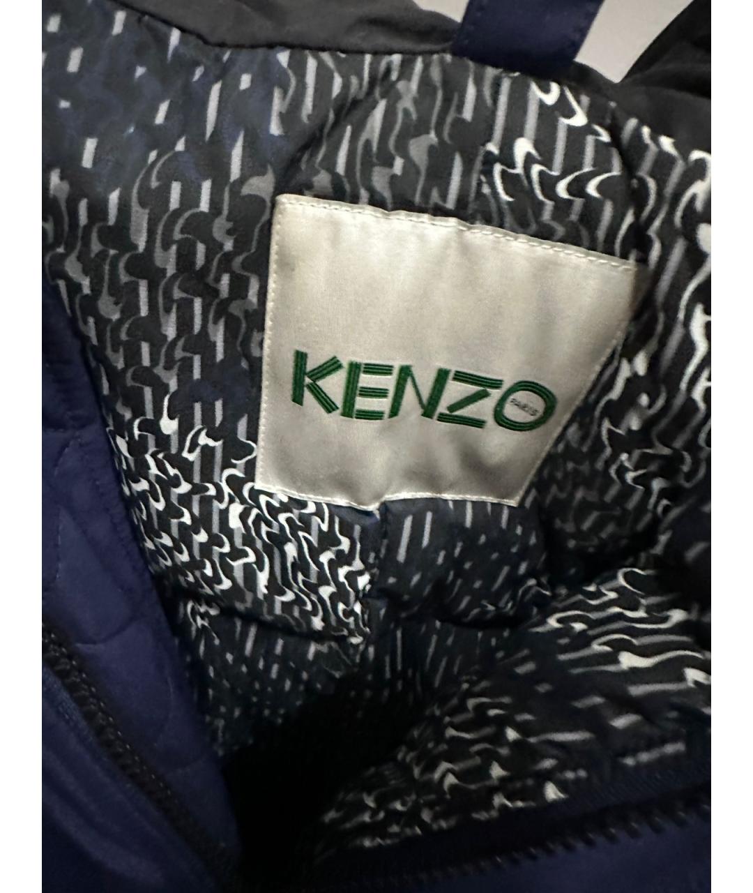 KENZO Синяя полиэстеровая парка, фото 2