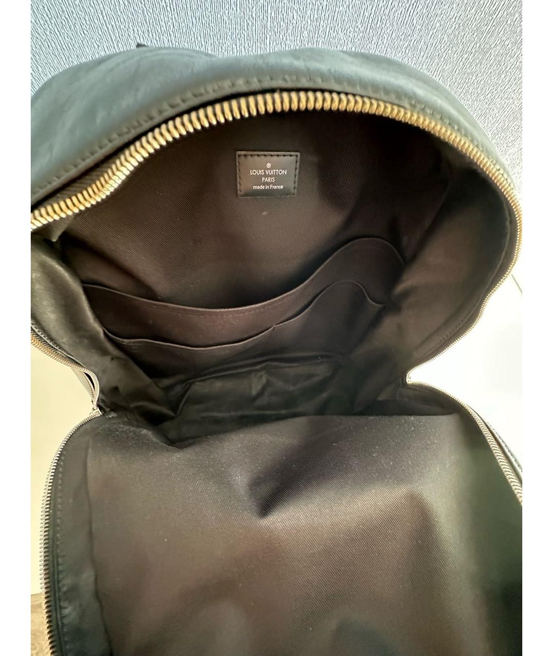 LOUIS VUITTON Антрацитовый кожаный рюкзак, фото 4