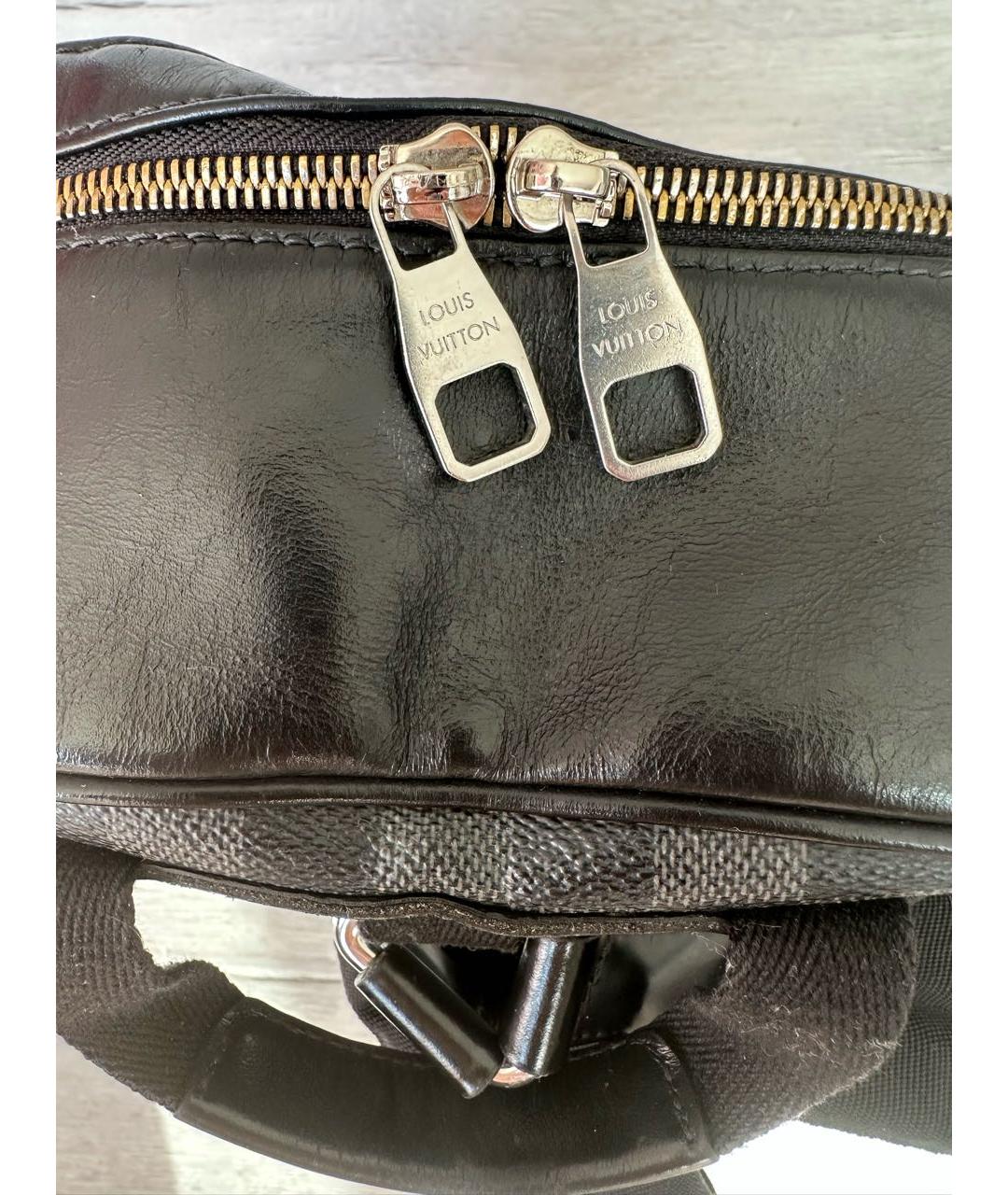 LOUIS VUITTON Антрацитовый кожаный рюкзак, фото 8