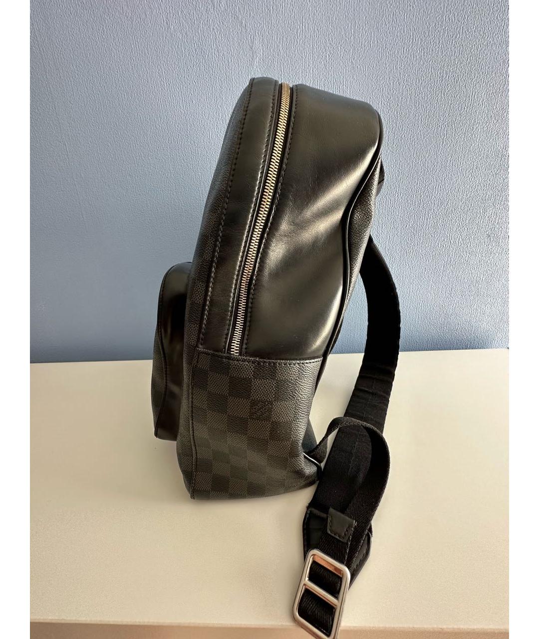 LOUIS VUITTON Антрацитовый кожаный рюкзак, фото 5