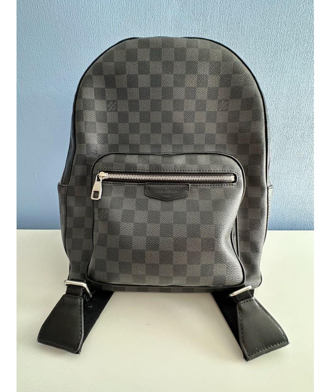 LOUIS VUITTON Антрацитовый кожаный рюкзак, фото 6