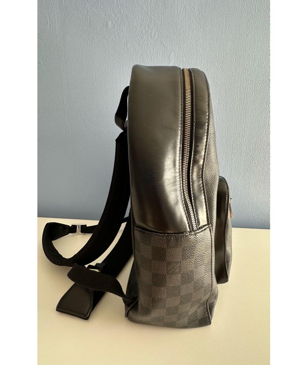 LOUIS VUITTON Антрацитовый кожаный рюкзак, фото 2