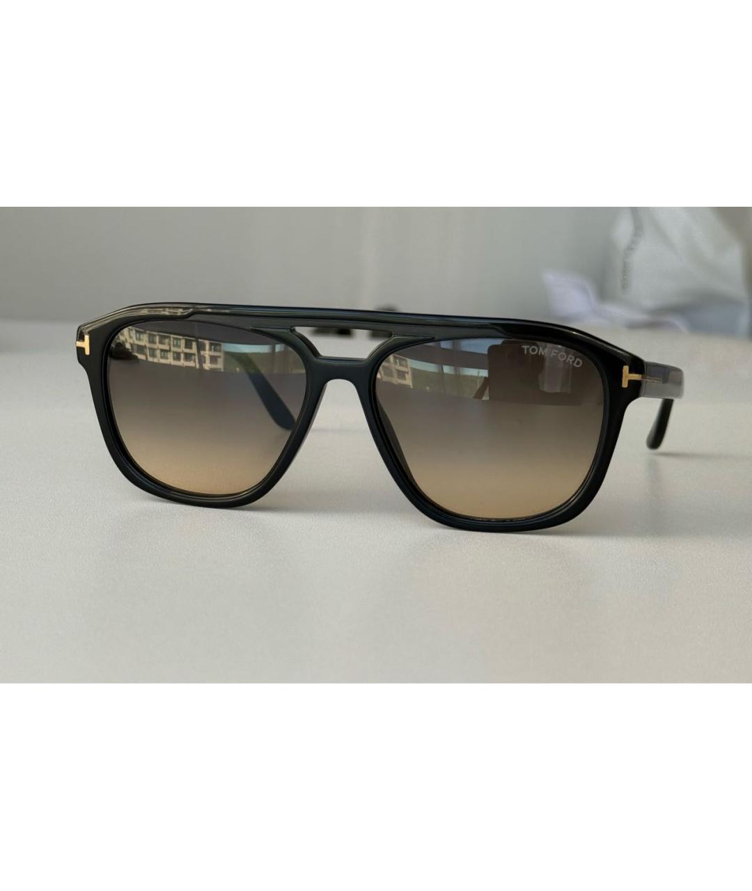 TOM FORD Черные пластиковые солнцезащитные очки, фото 3