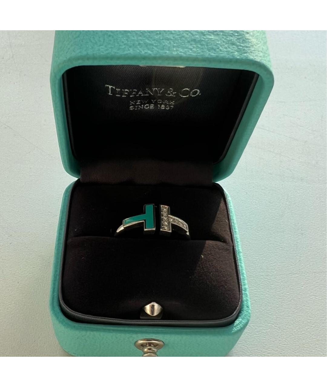 TIFFANY&CO Бирюзовое кольцо из белого золота, фото 7