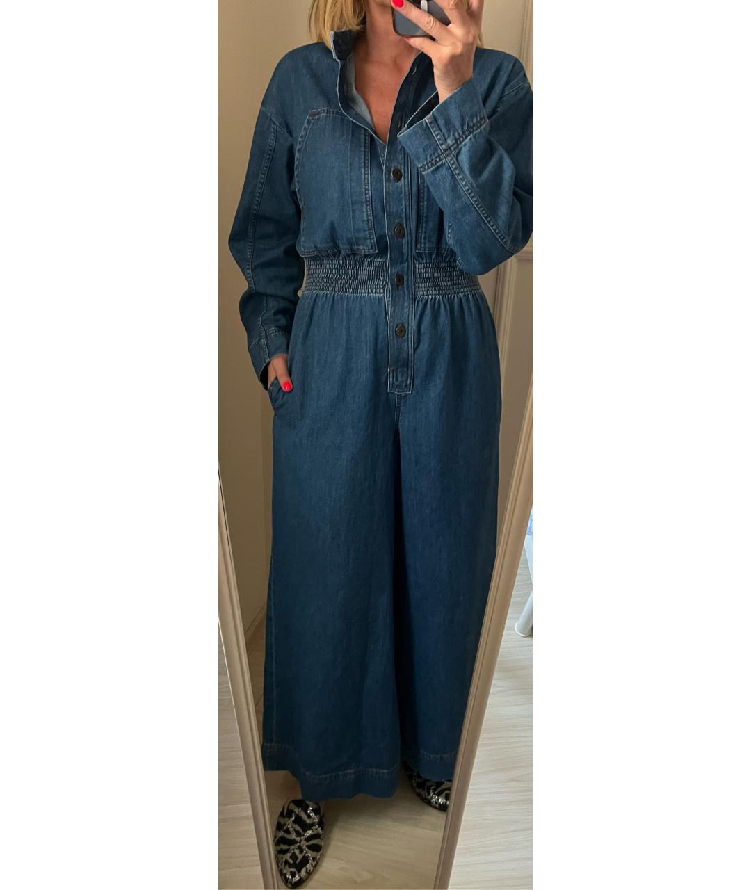 WEEKEND MAX MARA Синий хлопковый комбинезон, фото 8