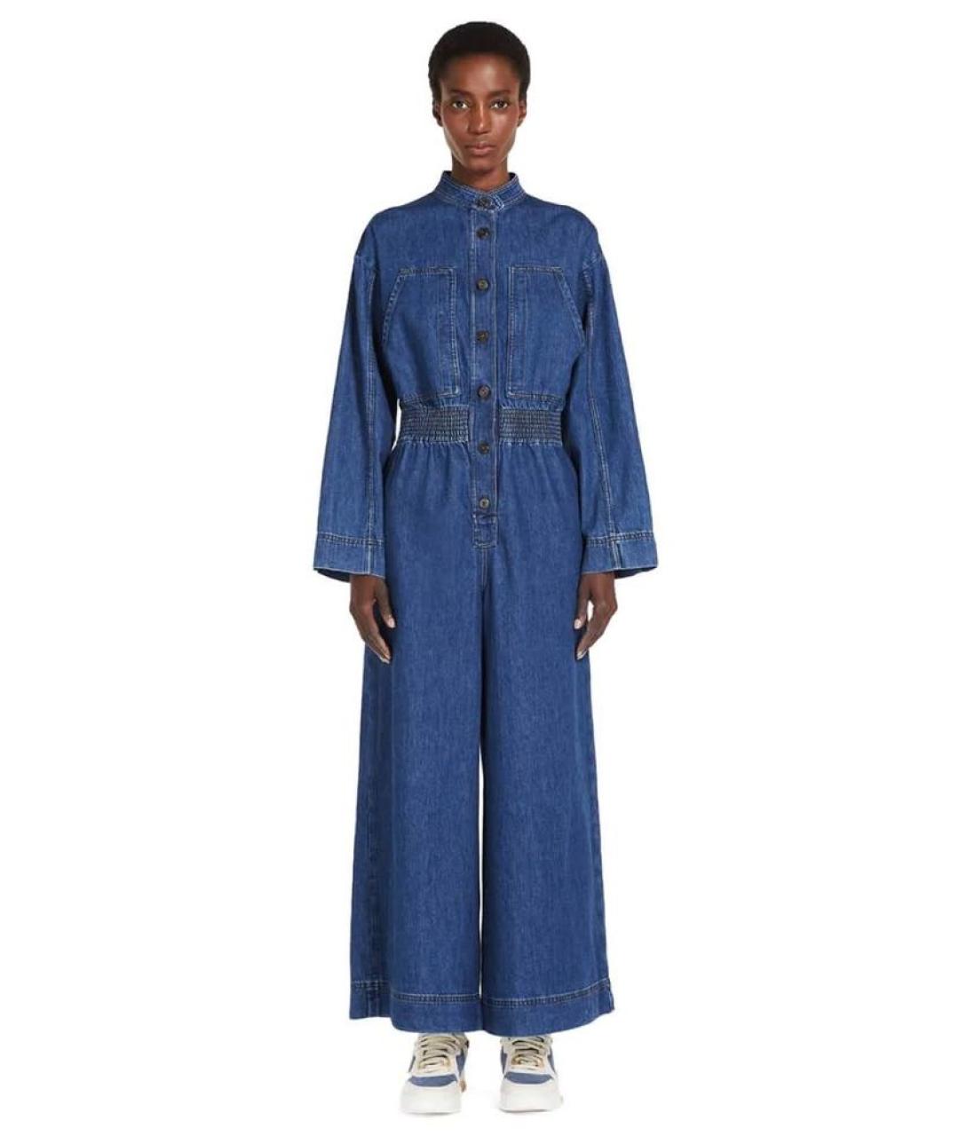 WEEKEND MAX MARA Синий хлопковый комбинезон, фото 3
