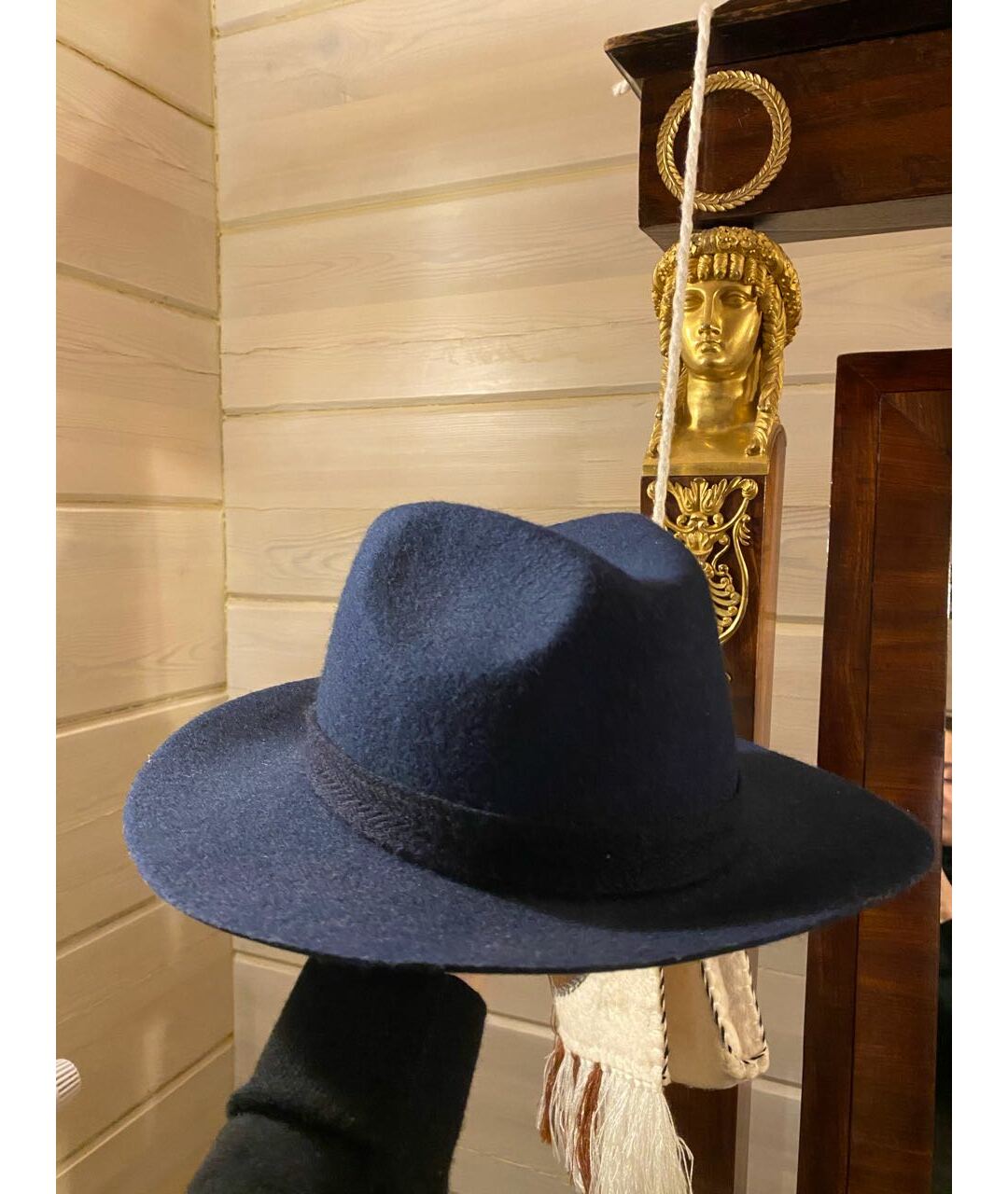 MALO Синяя шерстяная шляпа, фото 4