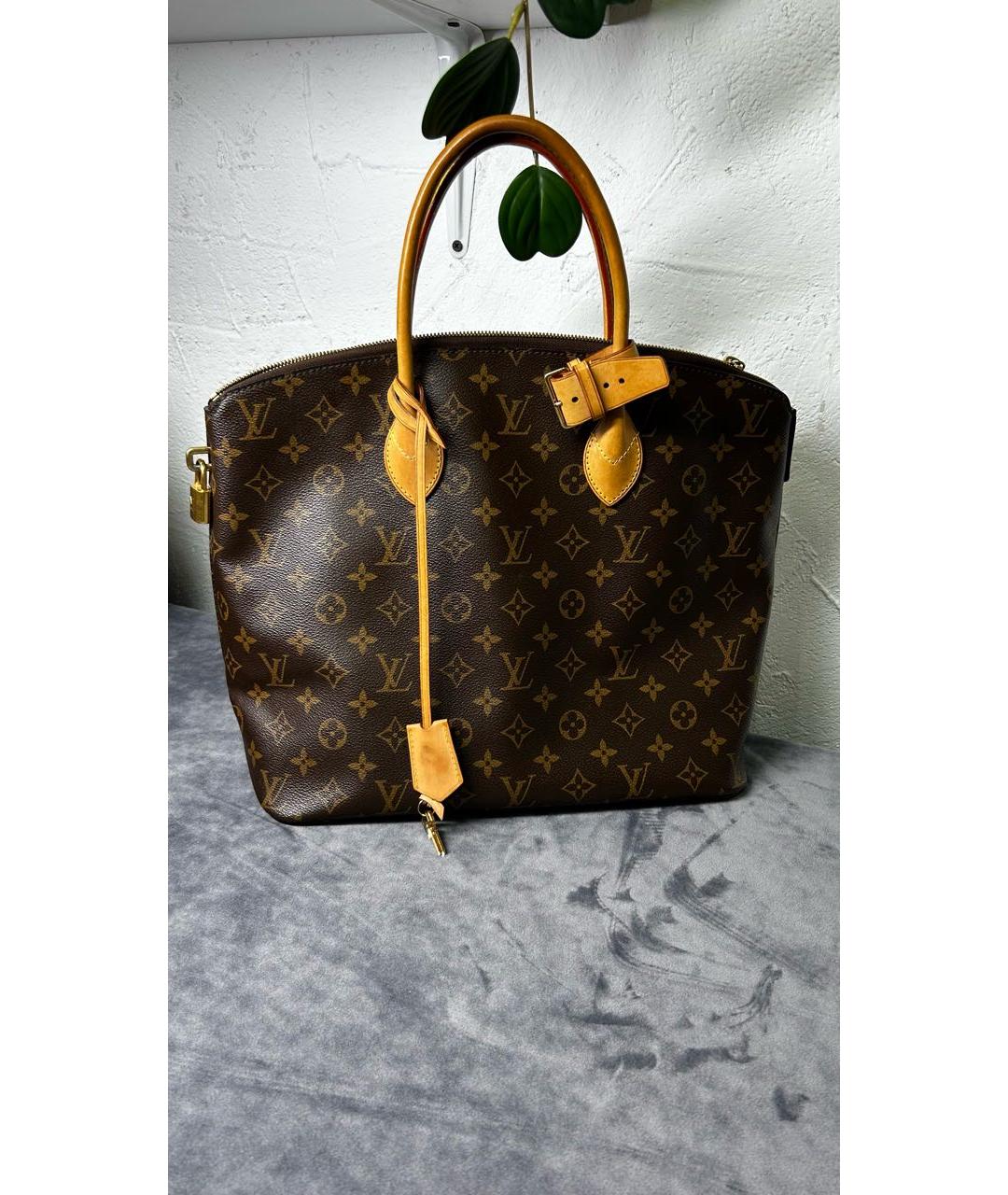 LOUIS VUITTON Коричневая кожаная сумка с короткими ручками, фото 4