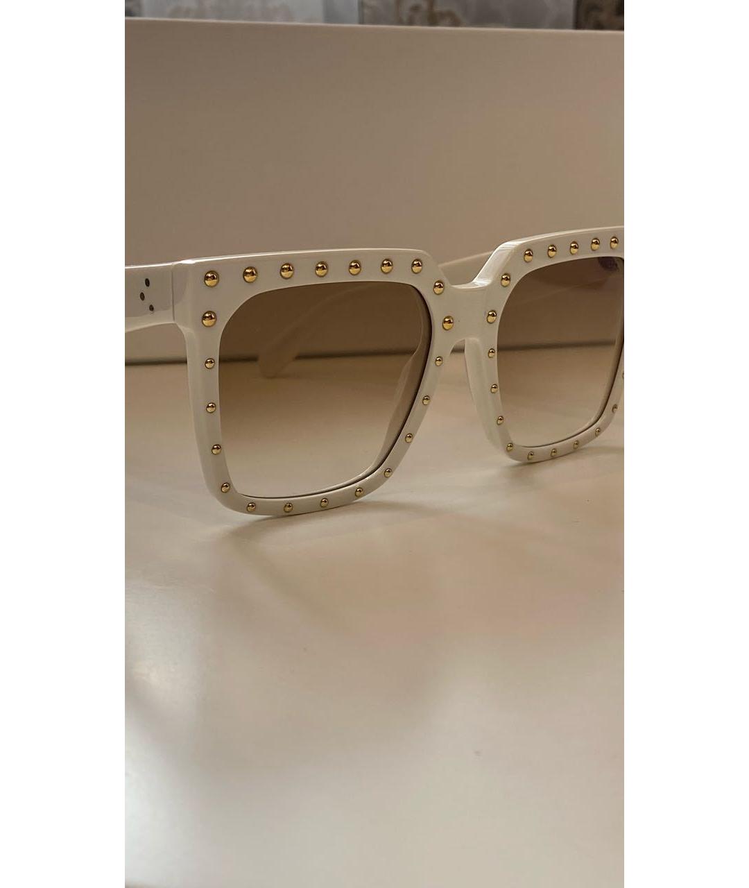 CELINE PRE-OWNED Белые пластиковые солнцезащитные очки, фото 7