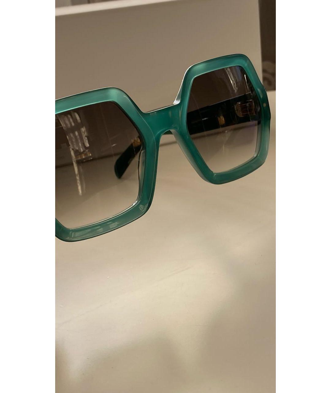CELINE PRE-OWNED Зеленые пластиковые солнцезащитные очки, фото 7