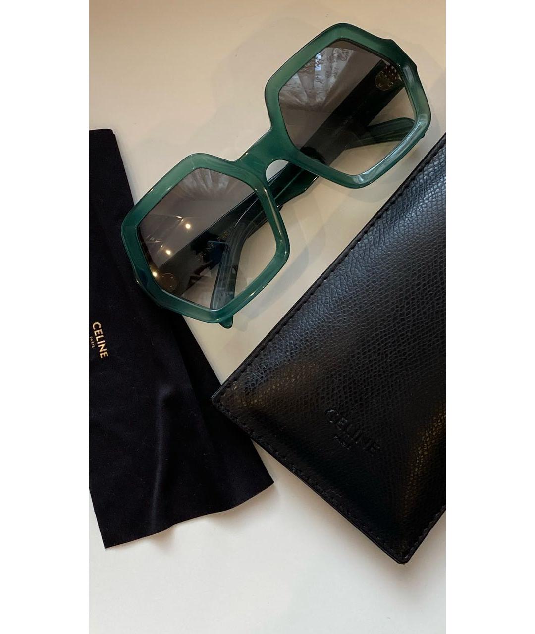 CELINE PRE-OWNED Зеленые пластиковые солнцезащитные очки, фото 4