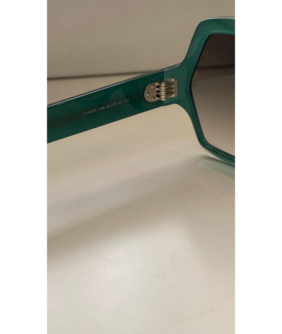 CELINE PRE-OWNED Зеленые пластиковые солнцезащитные очки, фото 5