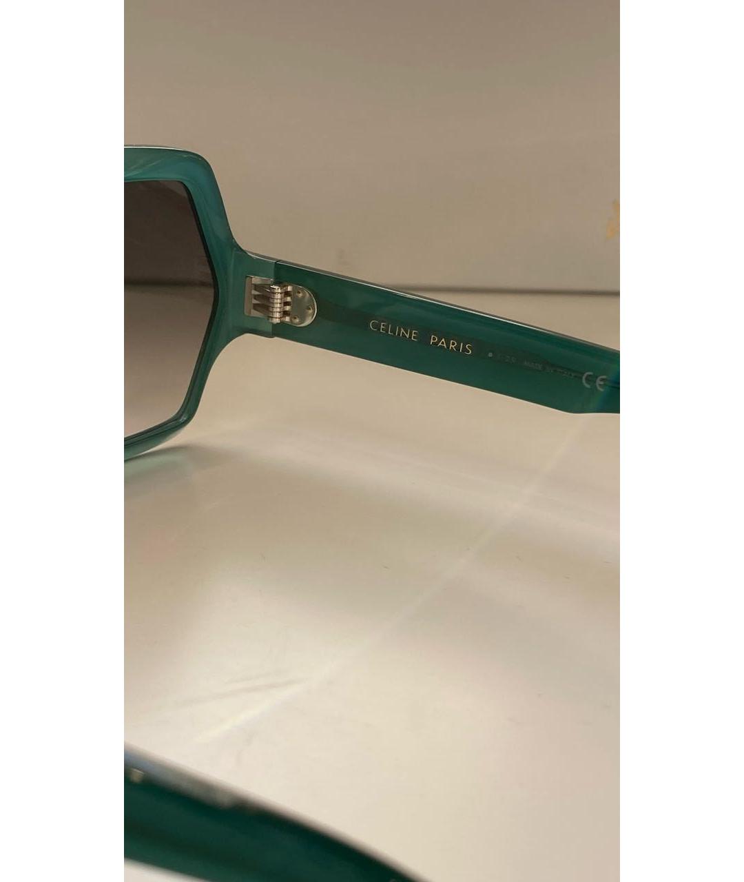 CELINE PRE-OWNED Зеленые пластиковые солнцезащитные очки, фото 6