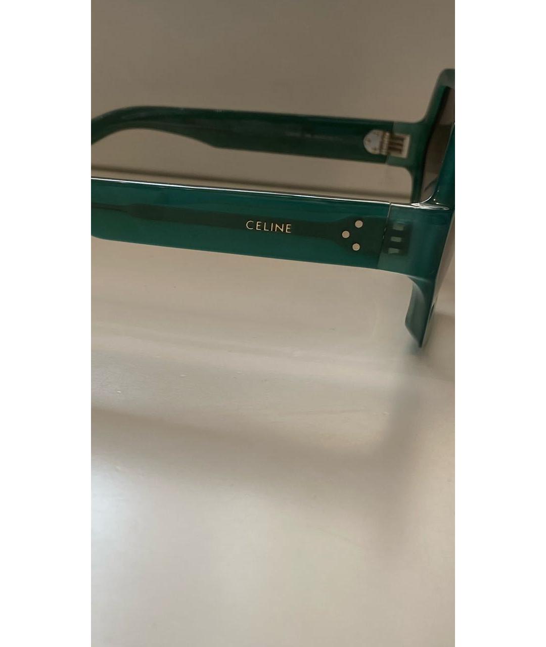 CELINE PRE-OWNED Зеленые пластиковые солнцезащитные очки, фото 3