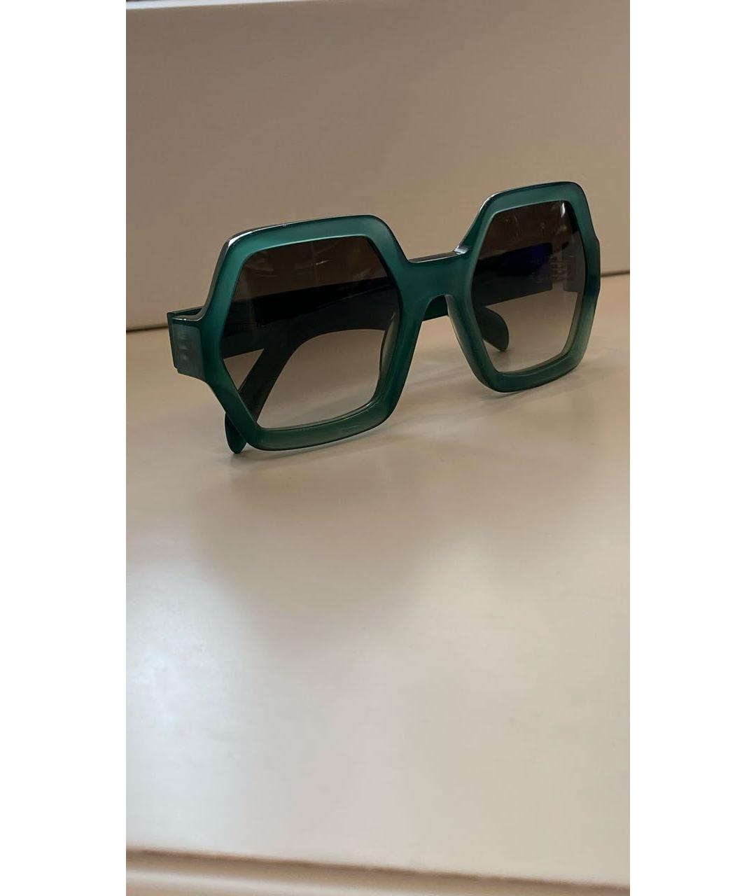 CELINE PRE-OWNED Зеленые пластиковые солнцезащитные очки, фото 2