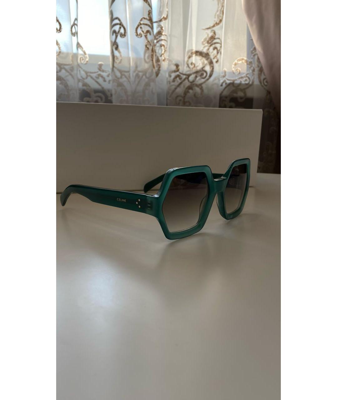 CELINE PRE-OWNED Зеленые пластиковые солнцезащитные очки, фото 8