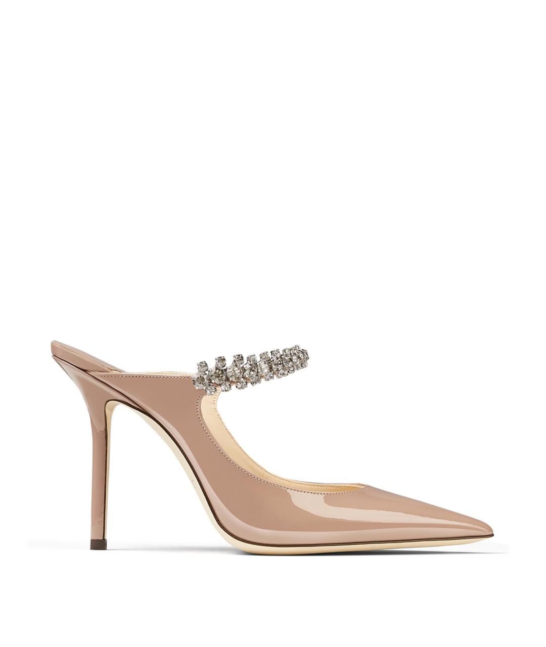 JIMMY CHOO Бежевые мюли из лакированной кожи, фото 1