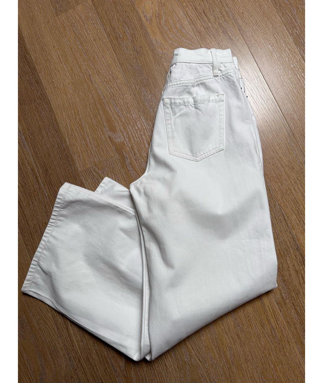 FRAME Белые хлопковые джинсы клеш, фото 6