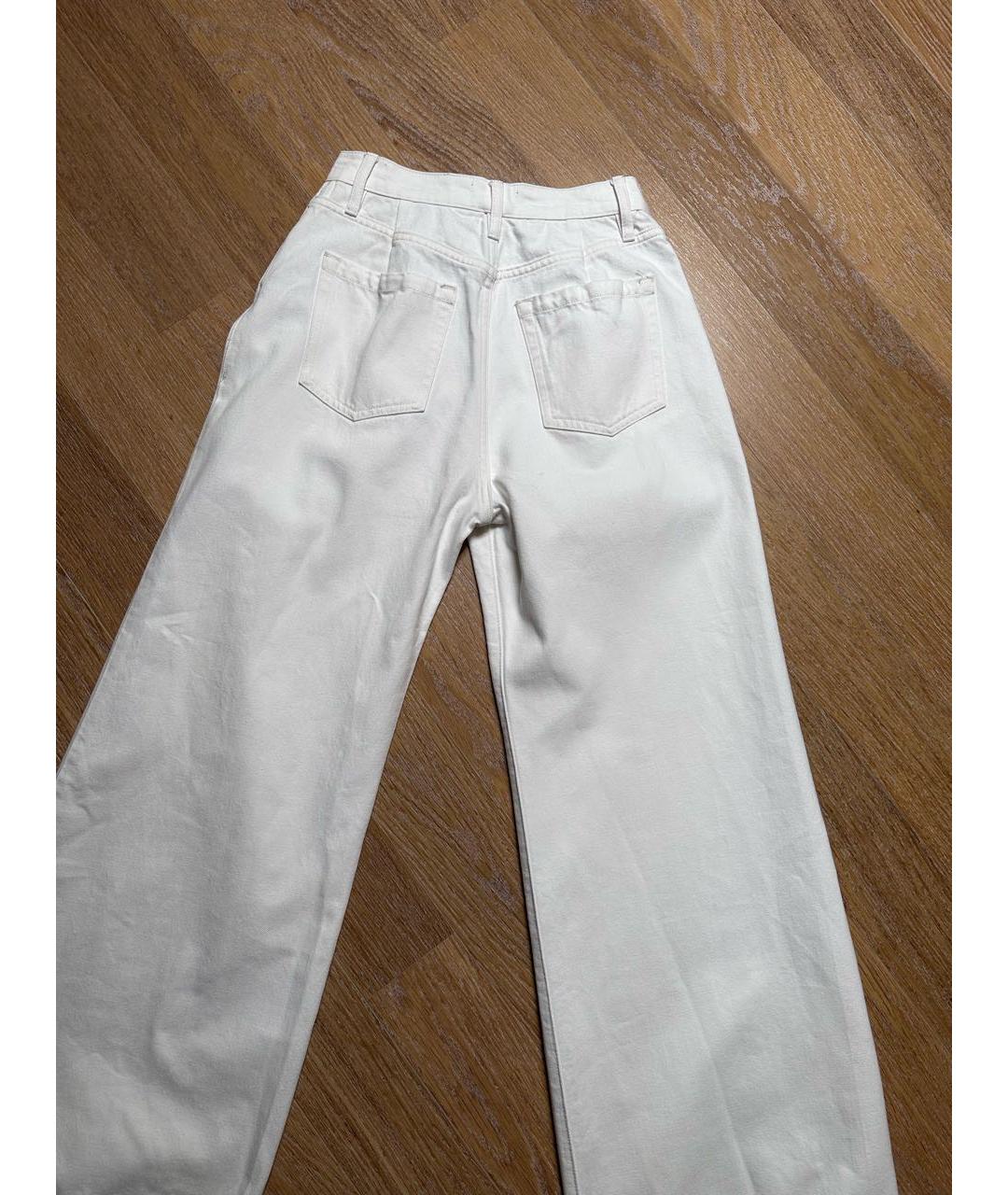 FRAME Белые хлопковые джинсы клеш, фото 5