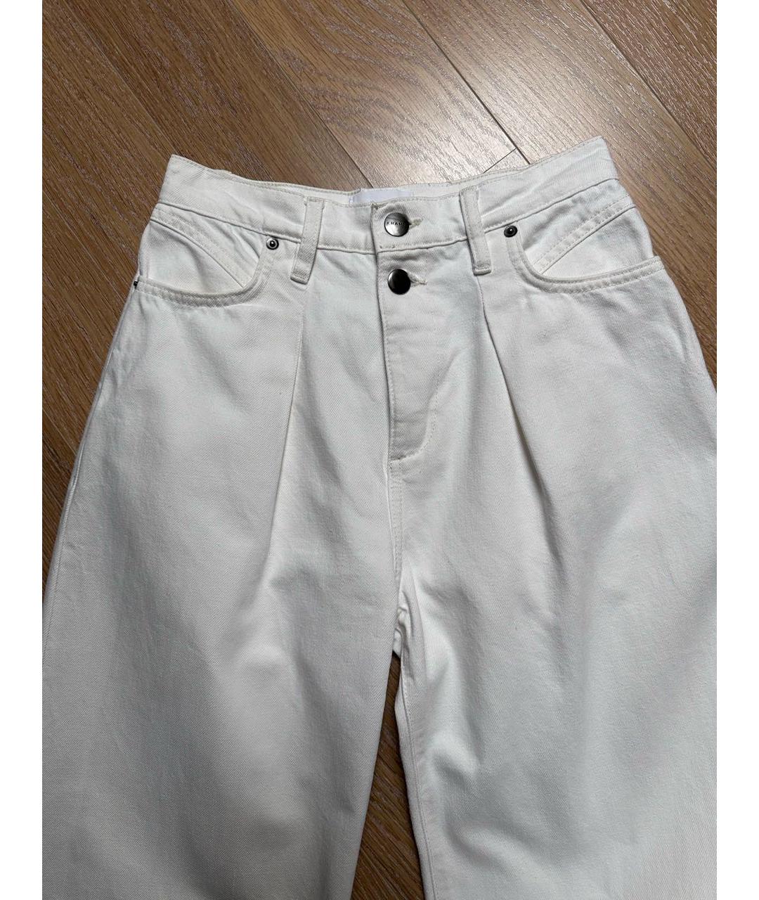 FRAME Белые хлопковые джинсы клеш, фото 3