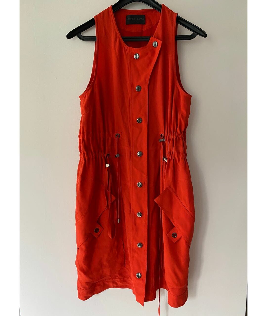 DEREK LAM Красное шелковое повседневное платье, фото 6