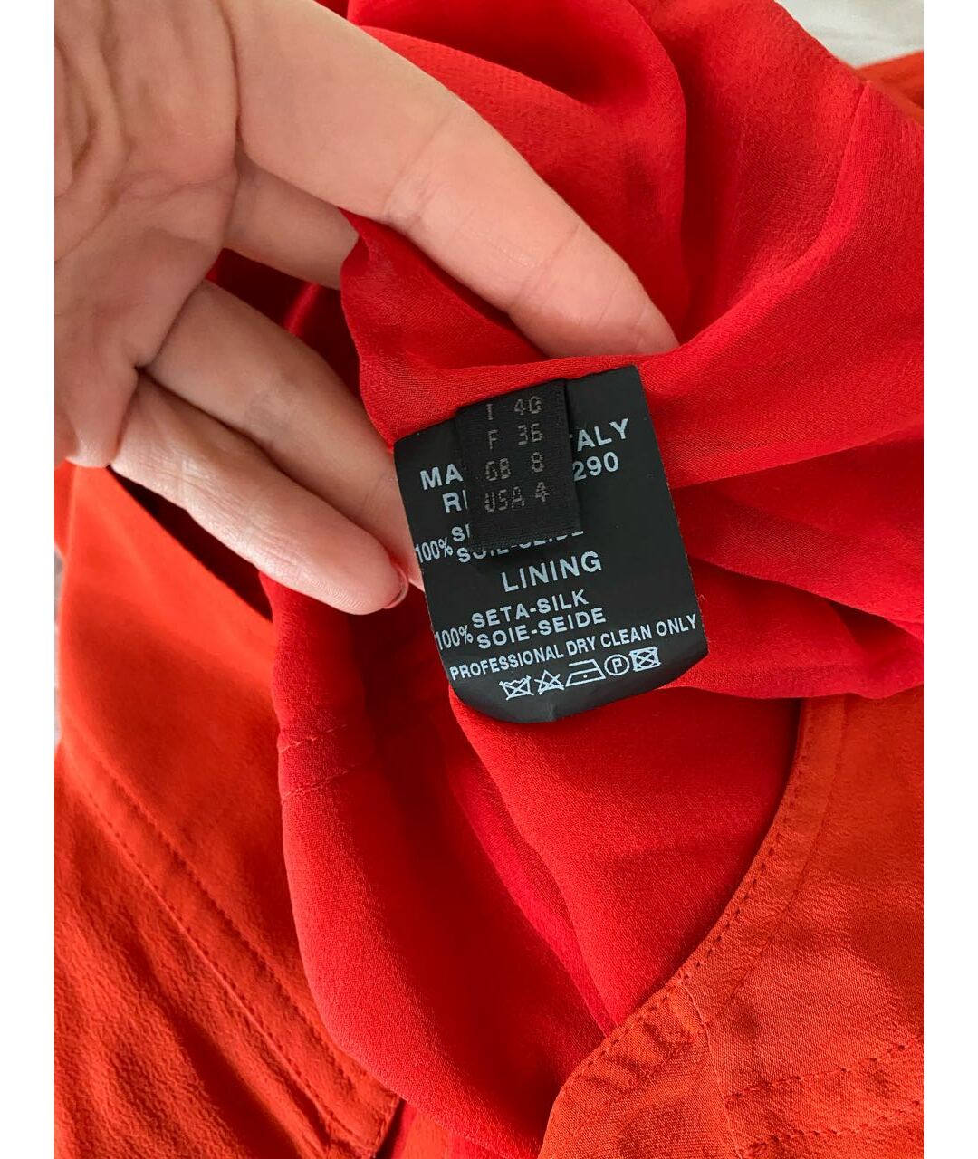 DEREK LAM Красное шелковое повседневное платье, фото 5