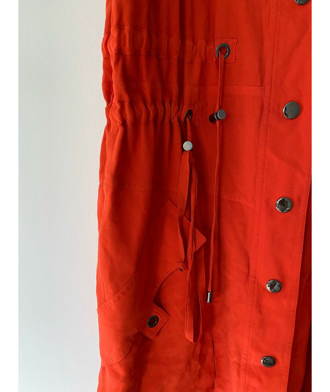 DEREK LAM Красное шелковое повседневное платье, фото 4