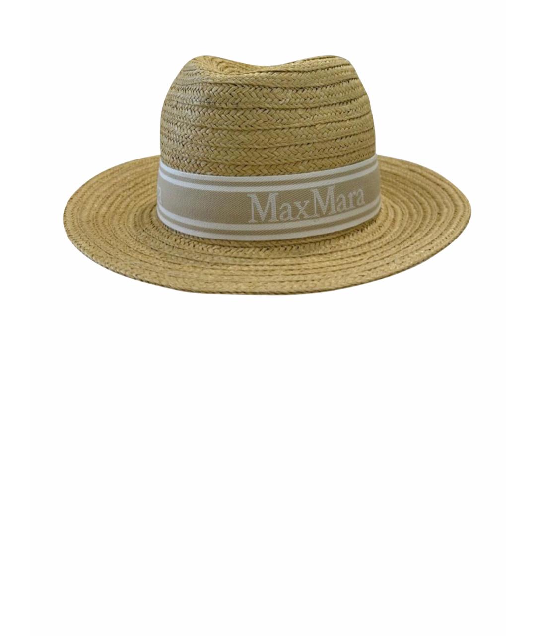MAX MARA Бежевая соломенная шляпа, фото 1