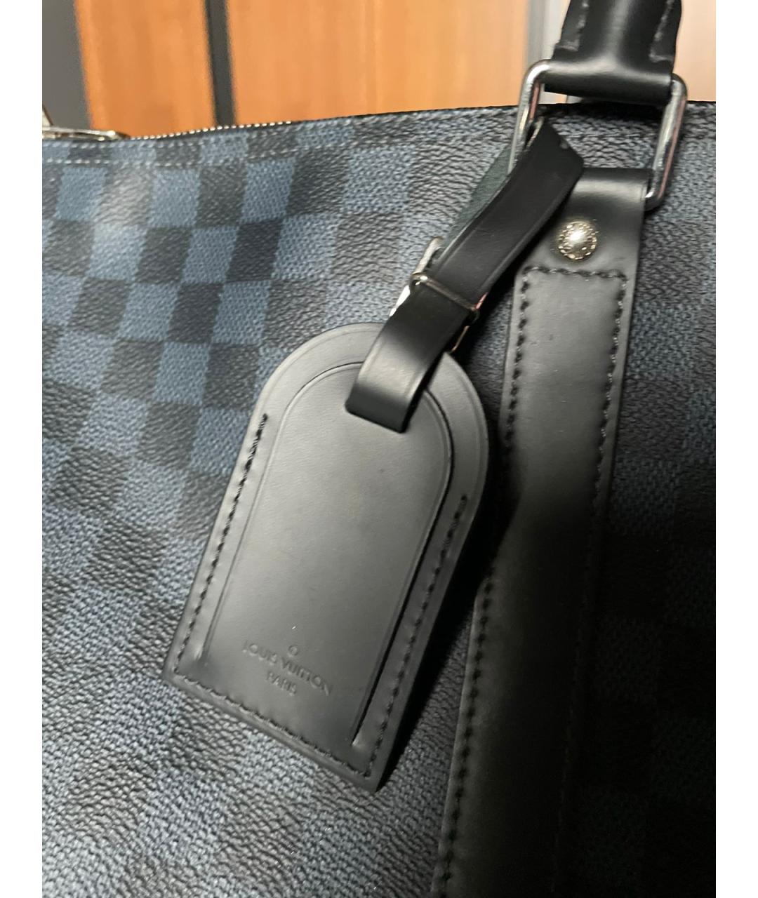 LOUIS VUITTON PRE-OWNED Темно-синяя кожаная дорожная/спортивная сумка, фото 4