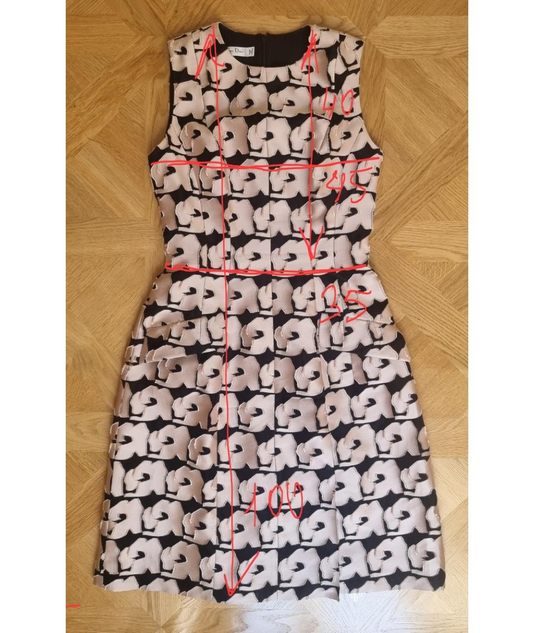 CHRISTIAN DIOR Мульти полиэстеровое коктейльное платье, фото 6