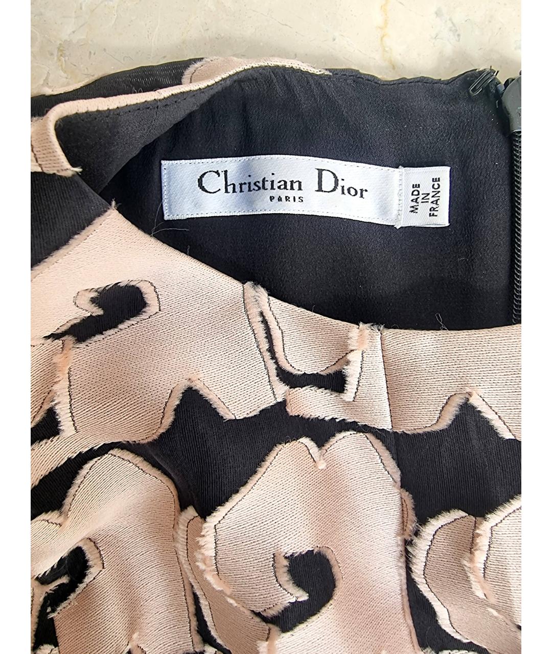 CHRISTIAN DIOR Мульти полиэстеровое коктейльное платье, фото 3