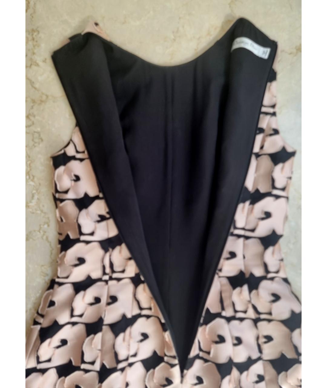 CHRISTIAN DIOR Мульти полиэстеровое коктейльное платье, фото 4