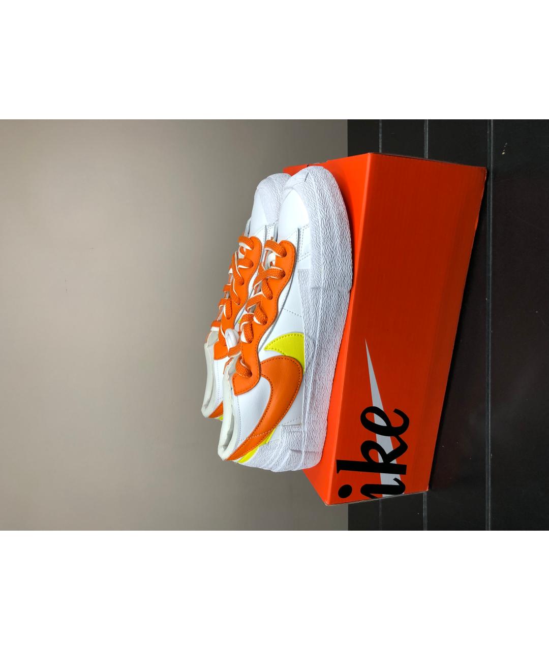 NIKE Оранжевое кожаные низкие кроссовки / кеды, фото 7