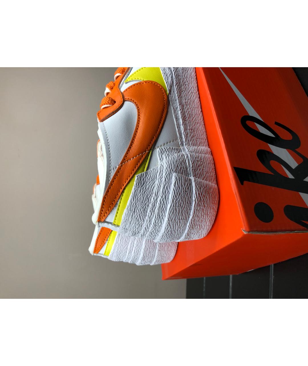NIKE Оранжевое кожаные низкие кроссовки / кеды, фото 5