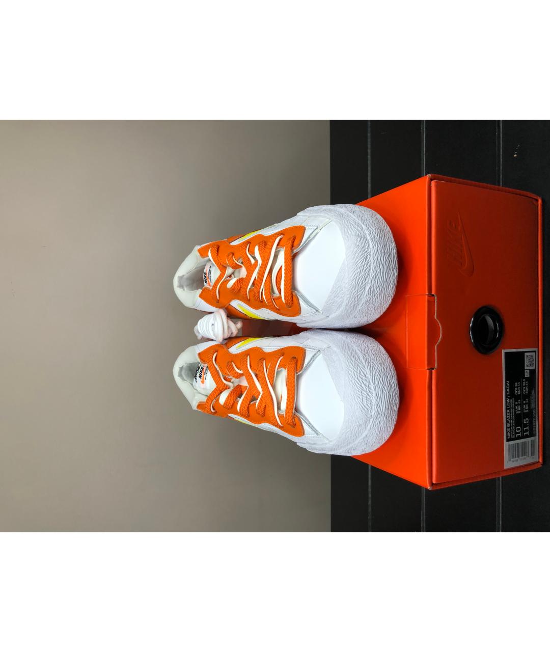 NIKE Оранжевое кожаные низкие кроссовки / кеды, фото 2