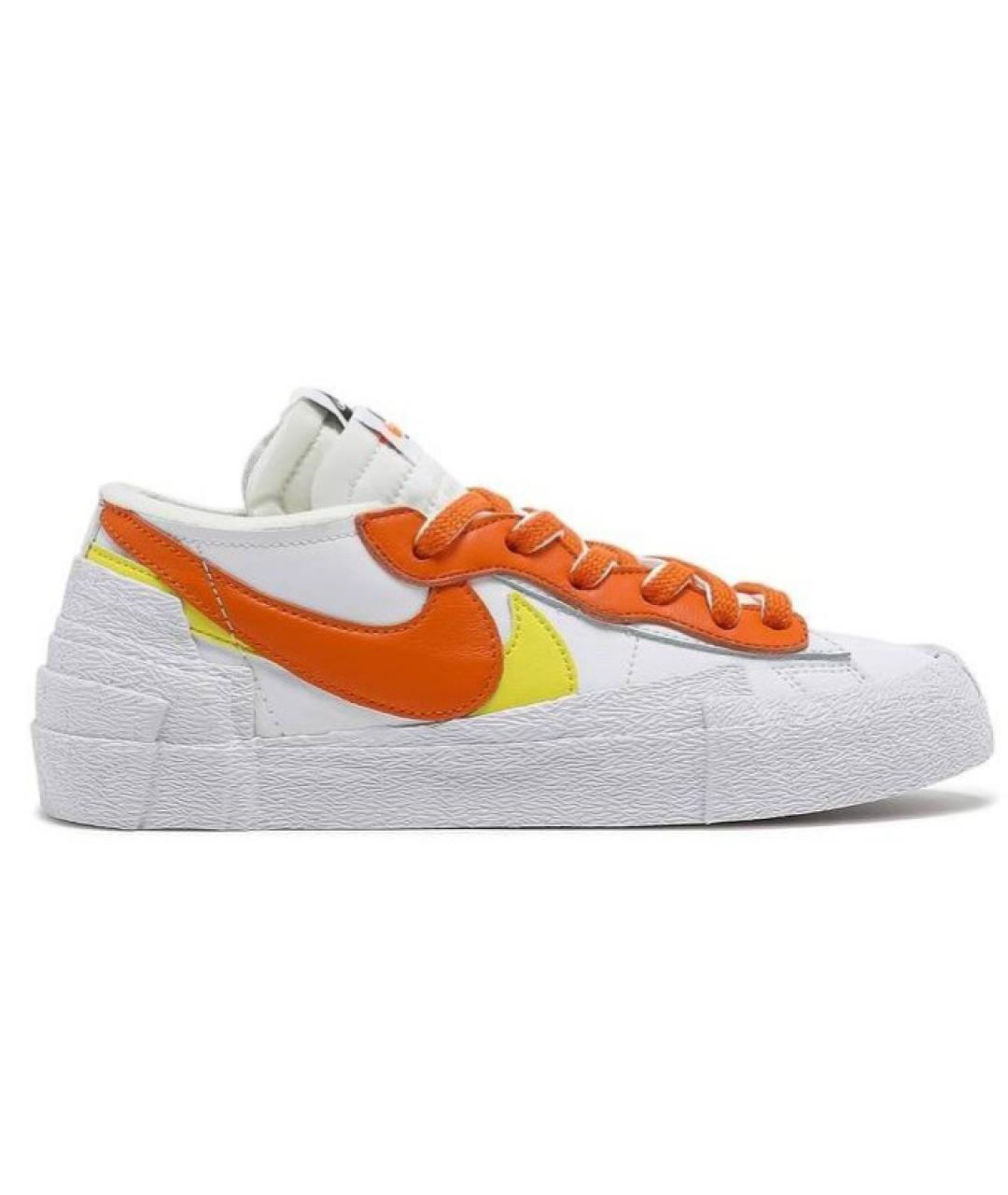 NIKE Оранжевое кожаные низкие кроссовки / кеды, фото 1