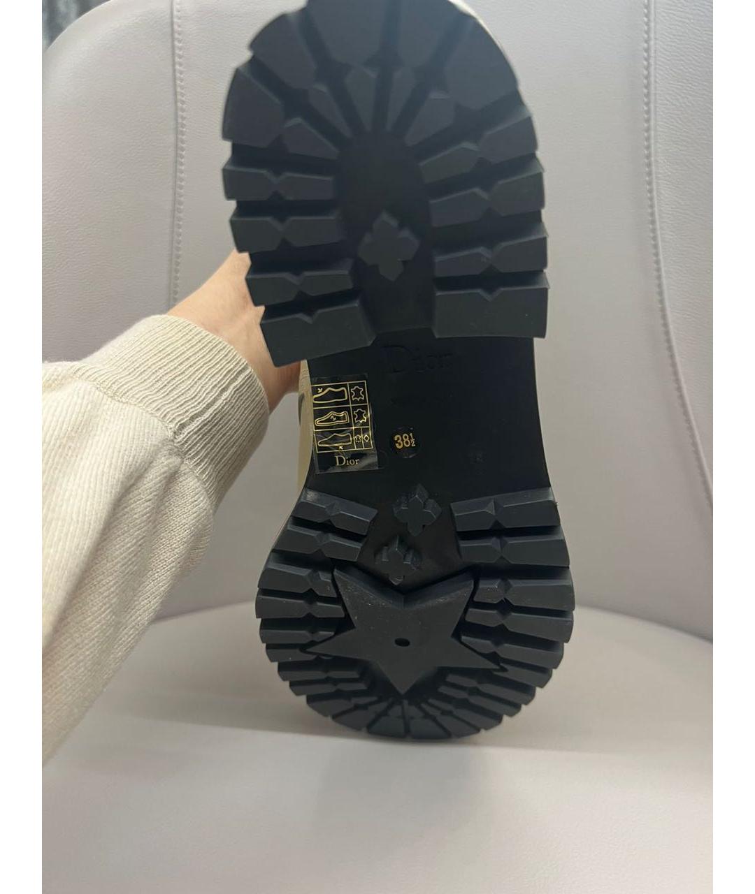 CHRISTIAN DIOR Бежевые кожаные ботинки, фото 4