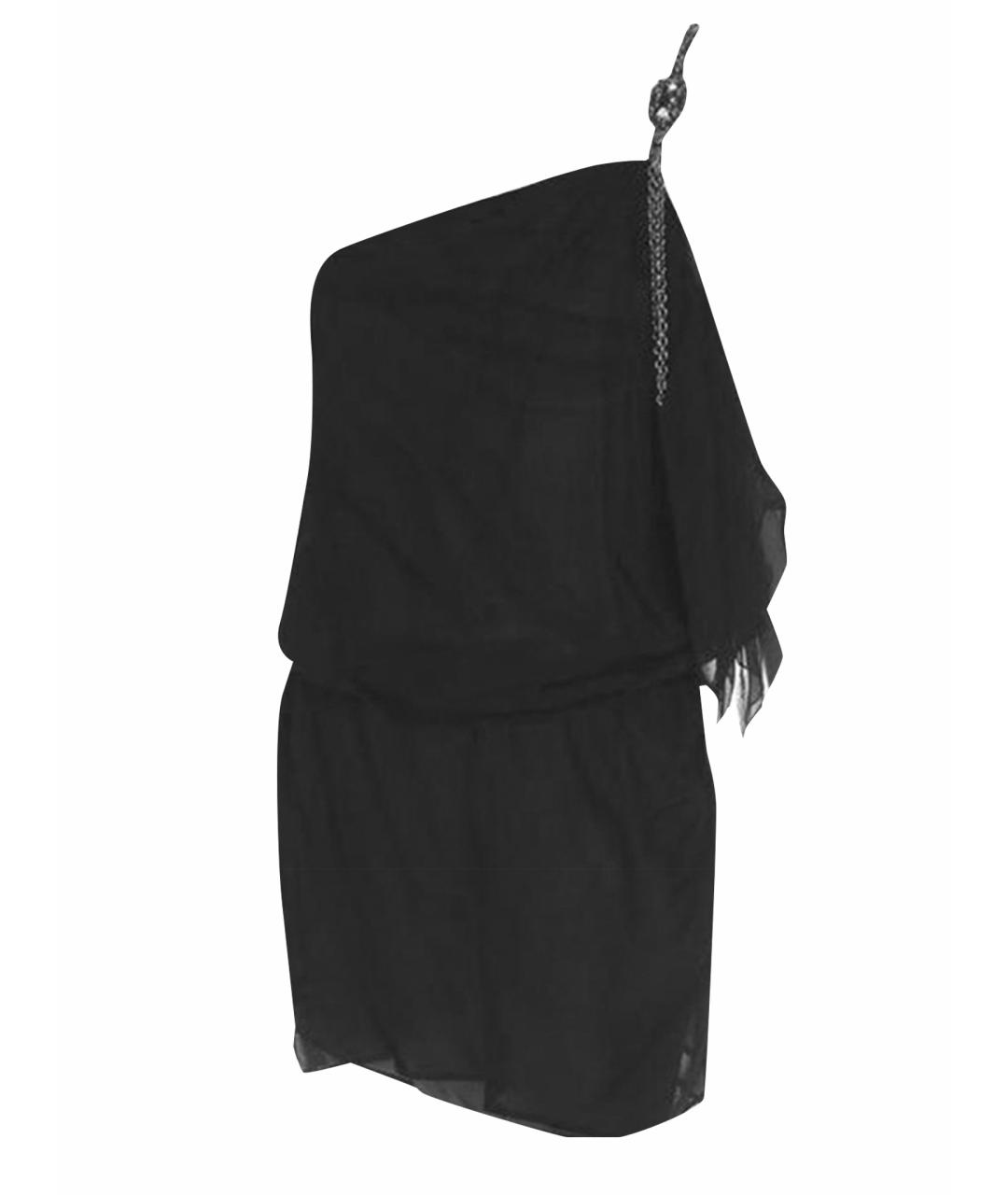 JOHN RICHMOND Черное шелковое коктейльное платье, фото 1