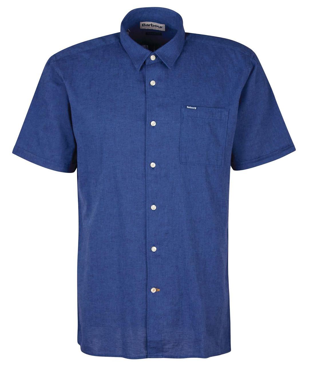 BARBOUR Синяя льняная кэжуал рубашка, фото 1