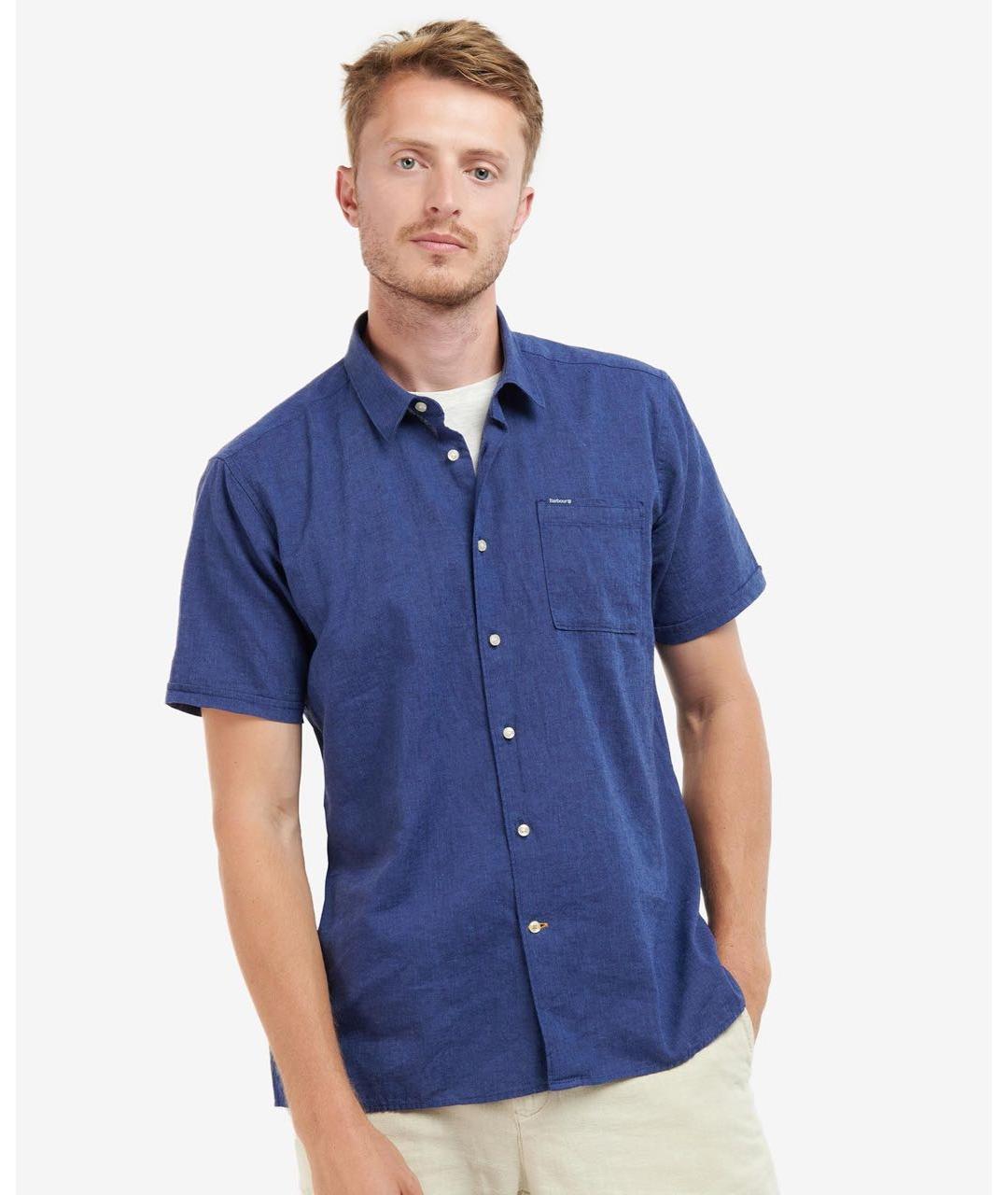 BARBOUR Синяя льняная кэжуал рубашка, фото 2