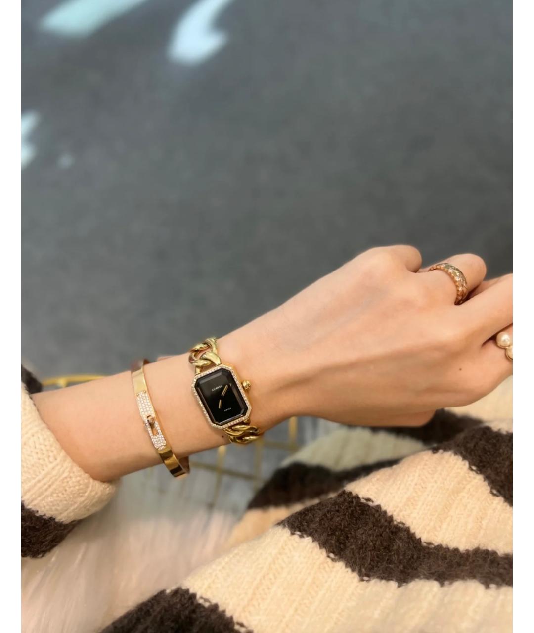 CHANEL Черные часы из желтого золота, фото 9