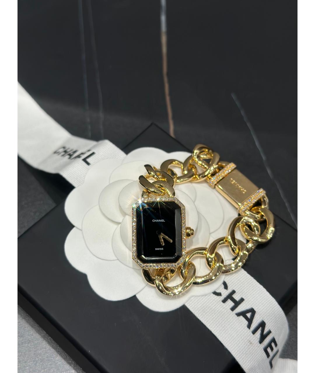CHANEL Черные часы из желтого золота, фото 5