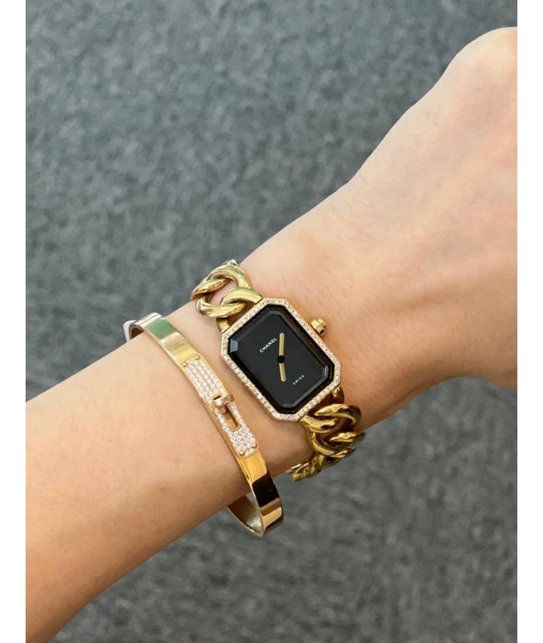 CHANEL Черные часы из желтого золота, фото 8